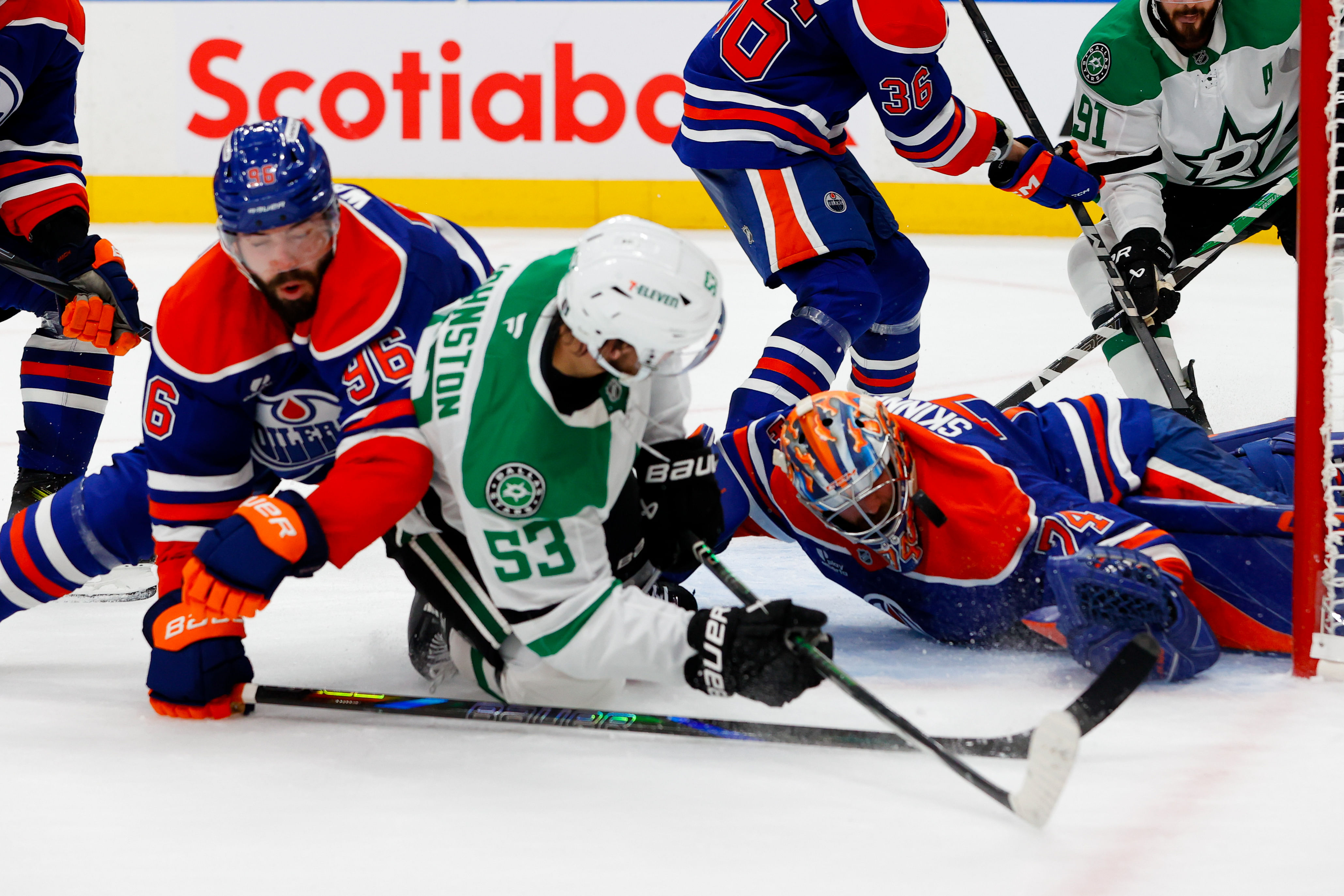 Stuart Skinner has allowed two goals in his three wins against the Stars in Round 3 - Source: Imagn